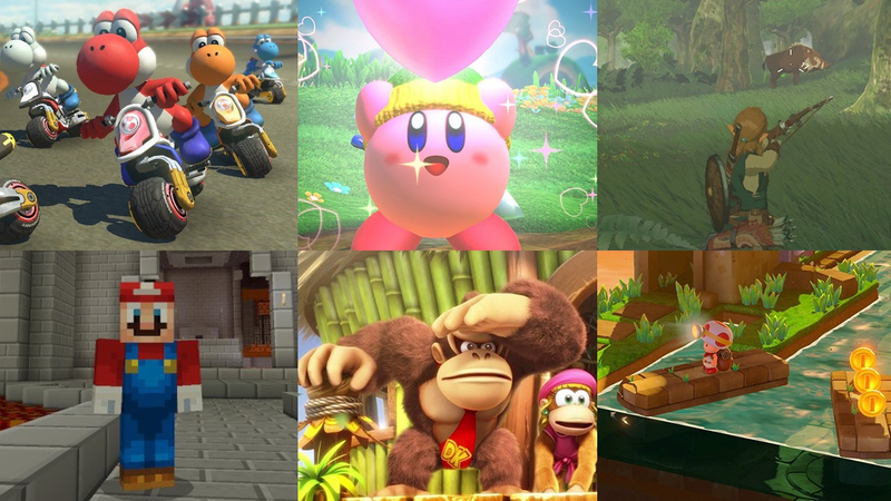 Legend of Zelda: Breath of the Wild | $45 | Walmart | Also available at AmazonSuper Mario Odyssey | $45 | Walmart | Also available at AmazonMario Kart 8 Deluxe | $45 | WalmartMario Tennis Aces | $45 | Walmart | Also available at AmazonSplatoon 2 | $45 | WalmartDonkey Kong Country: Tropical Freeze | $45 | Walmart | Also available at AmazonKirby Star Allies | $45 | Walmart | Also available at AmazonCaptain Toad Treasure Tracker | $30 | Walmart | Also available at Amazon